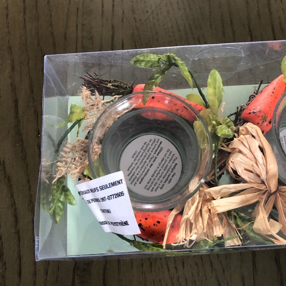 Pier 1 Imports Easter/Spring Decorative Tealight Carrot Wreath Ensemble Set NEW! - Picture 2 of 7